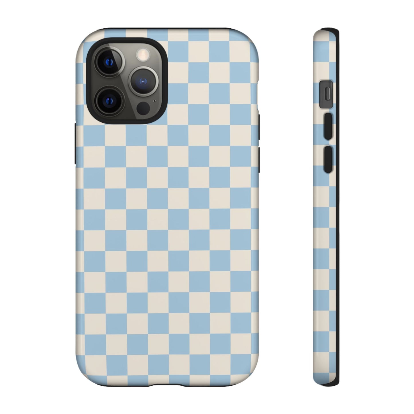 Blue & Beige Checkered Phone Case