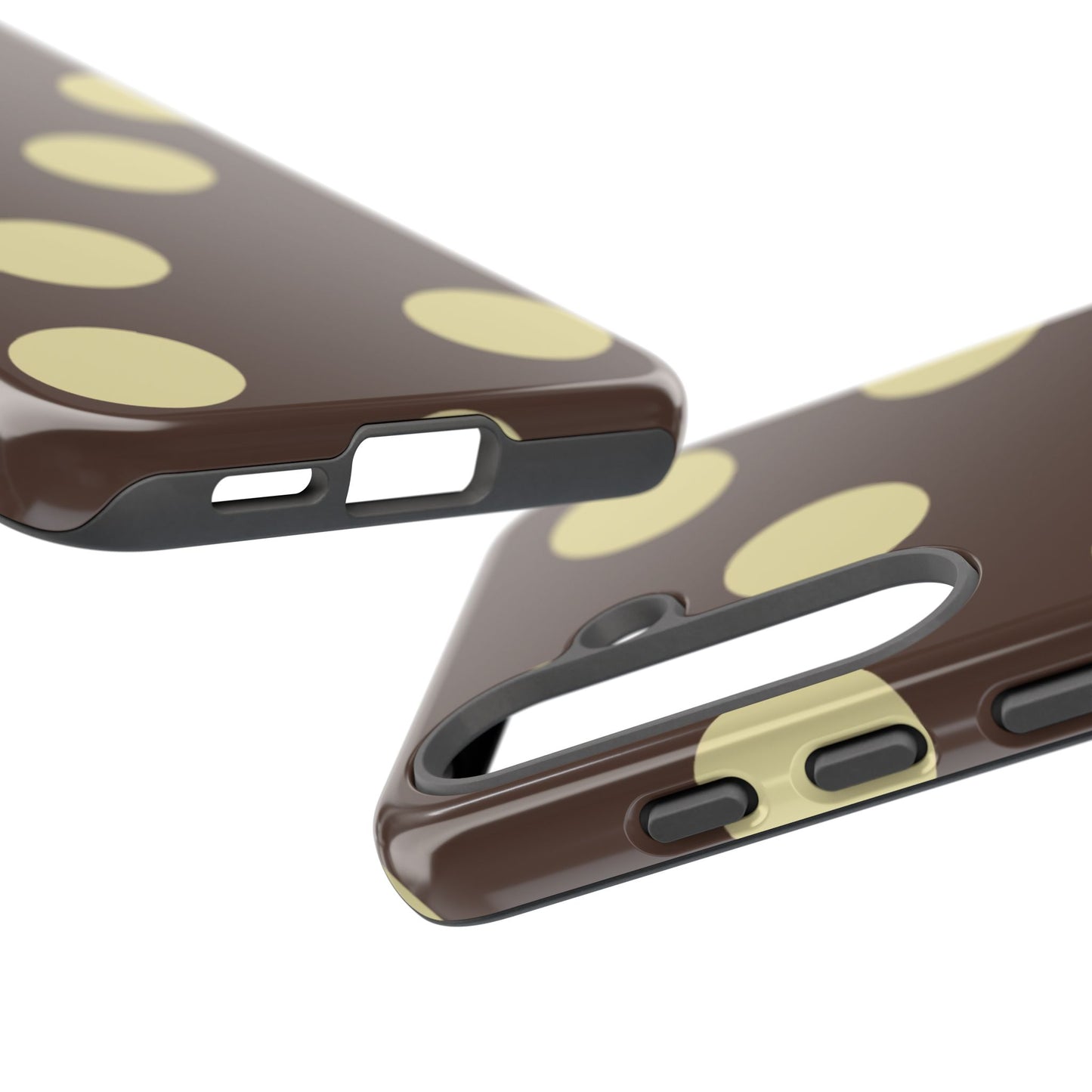 Brown & Butter Yellow Polka Dot Tough Phone Case