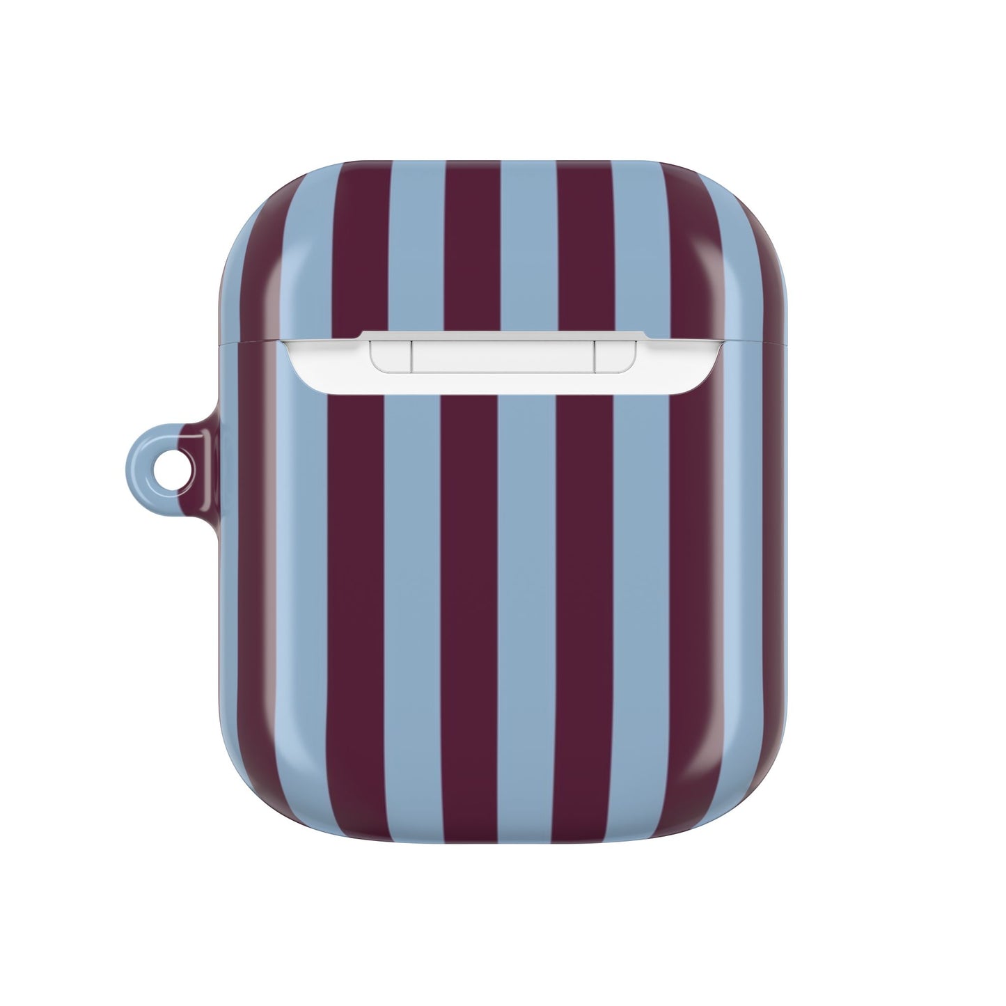 Striped AirPod Case — Blue & Burgundy Protective Cover