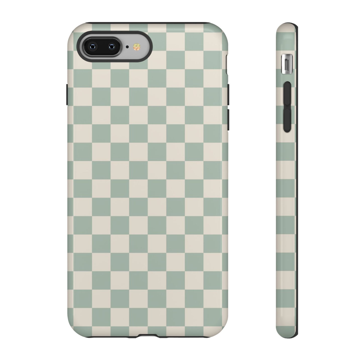 Sage Green & Beige Checkered Phone Case
