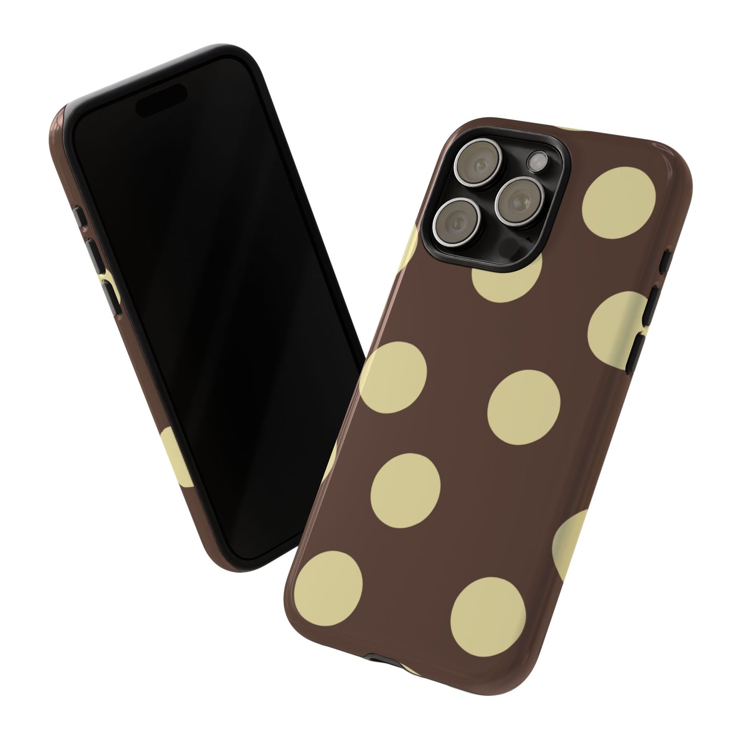 Brown & Butter Yellow Polka Dot Tough Phone Case