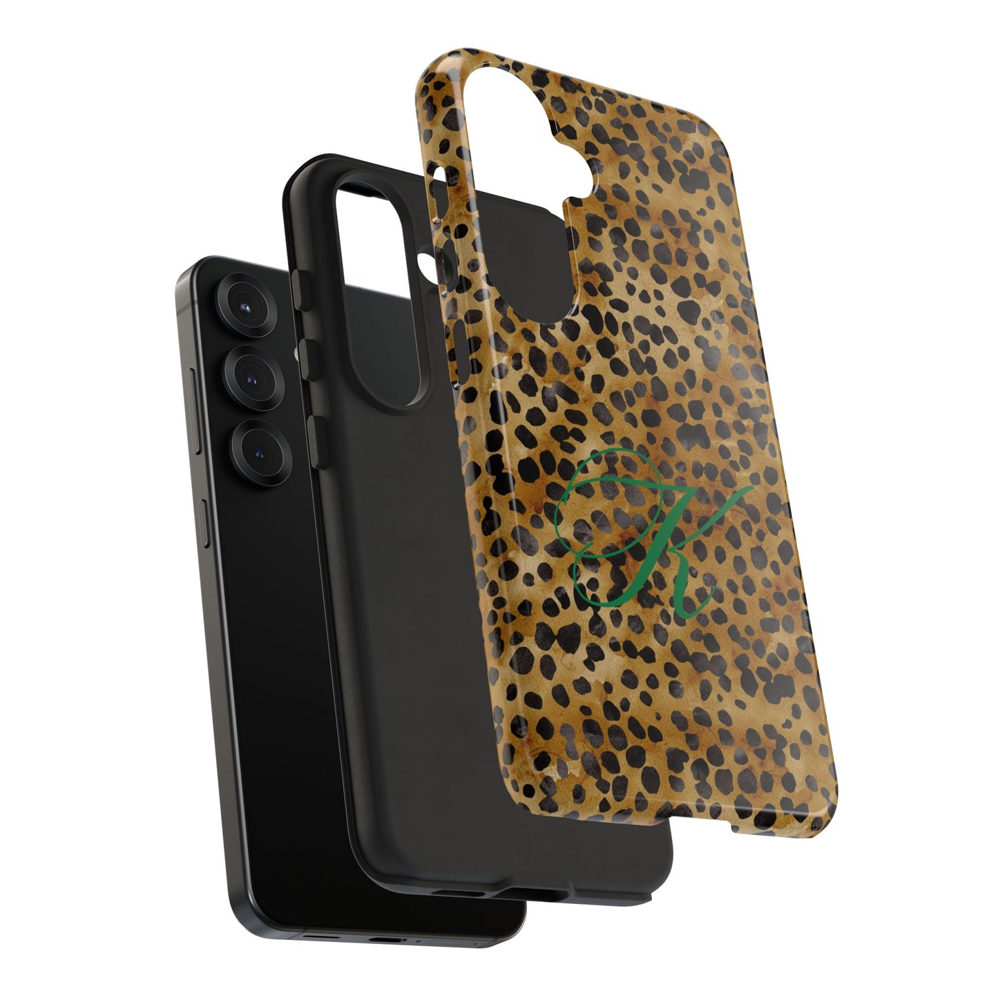 Personalized Initial Leopard Monogram Tough Case