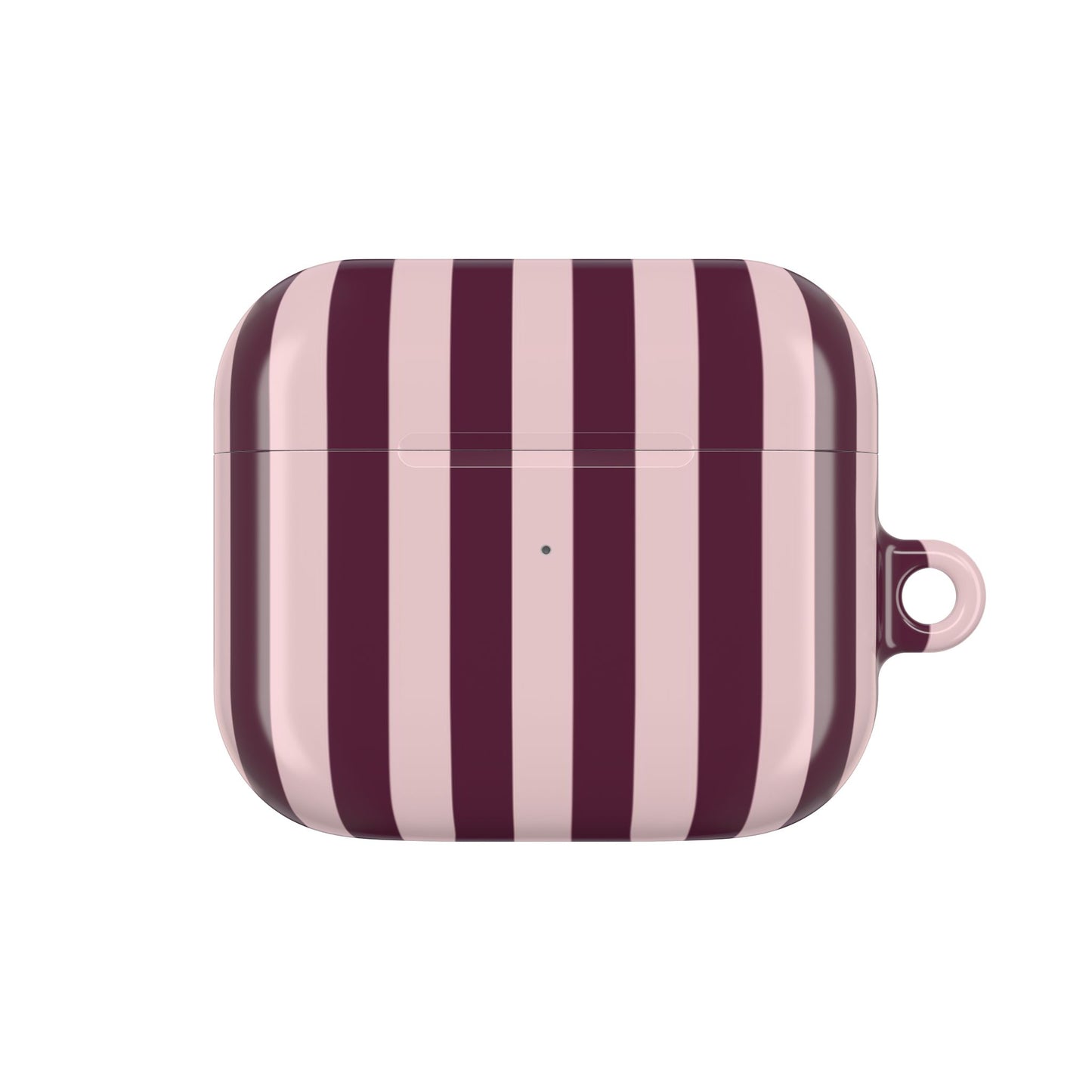 Striped Pink Burgundy AirPod Case – Pink & Maroon Vertical Stripe Protective Case