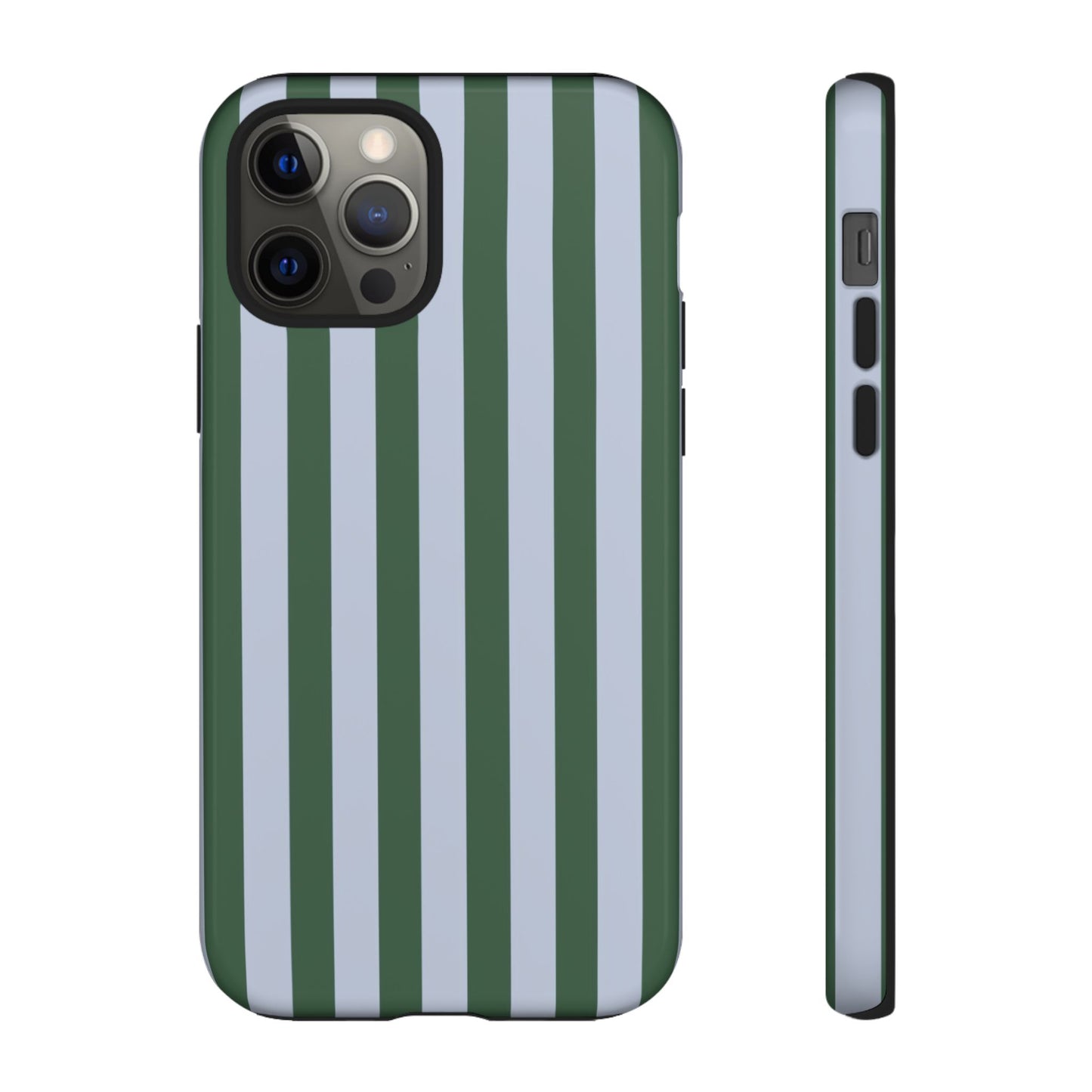 Green & Blue Striped Tough Phone Case — Durable Protective Phone Case
