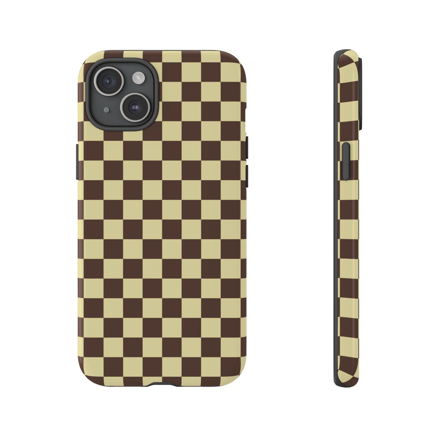 Brown & Yellow Checkered Phone Case