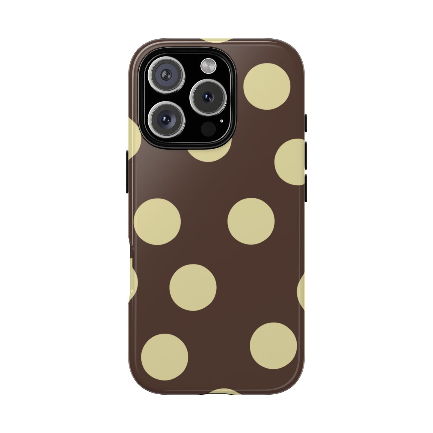 Brown & Butter Yellow Polka Dot Tough Phone Case