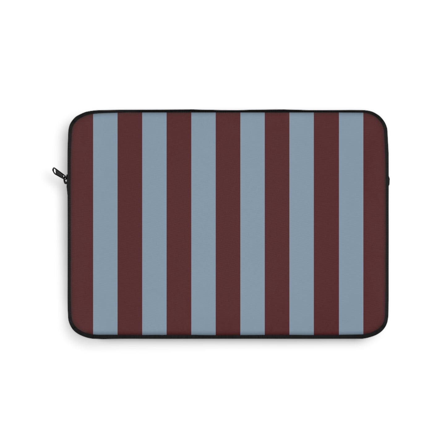 Striped Laptop Sleeve — Burgundy & Slate Vertical Stripe Protective Case