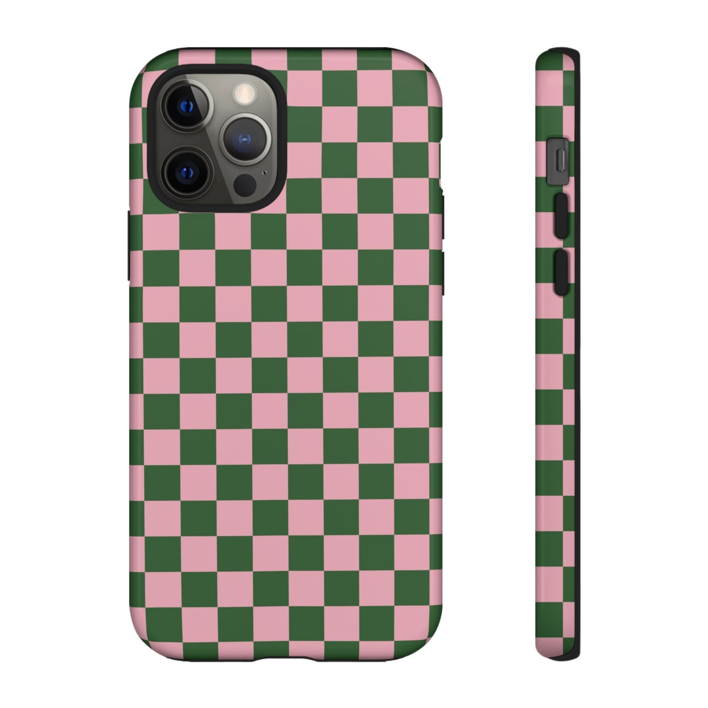 Green & Pink Checkered Phone Case