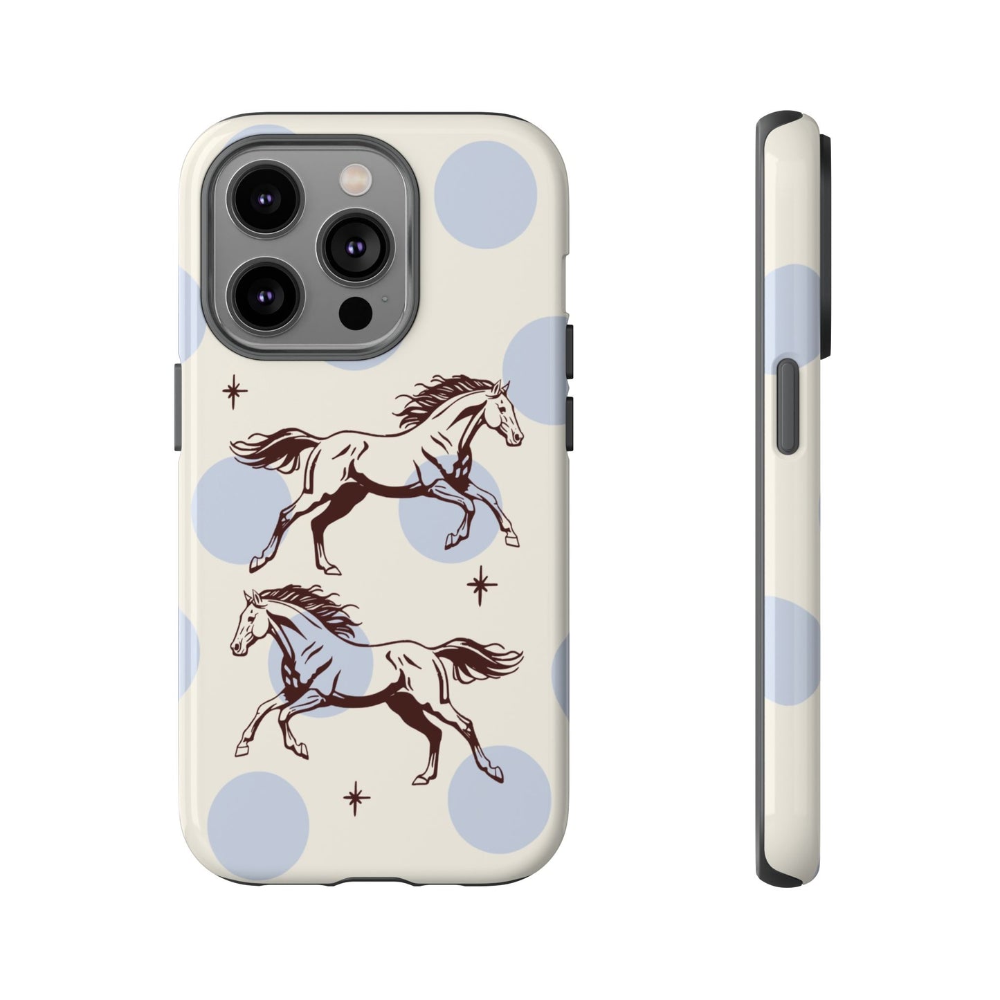 Horse Polka Dot Phone Case — Vintage Running Horses iPhone Cover