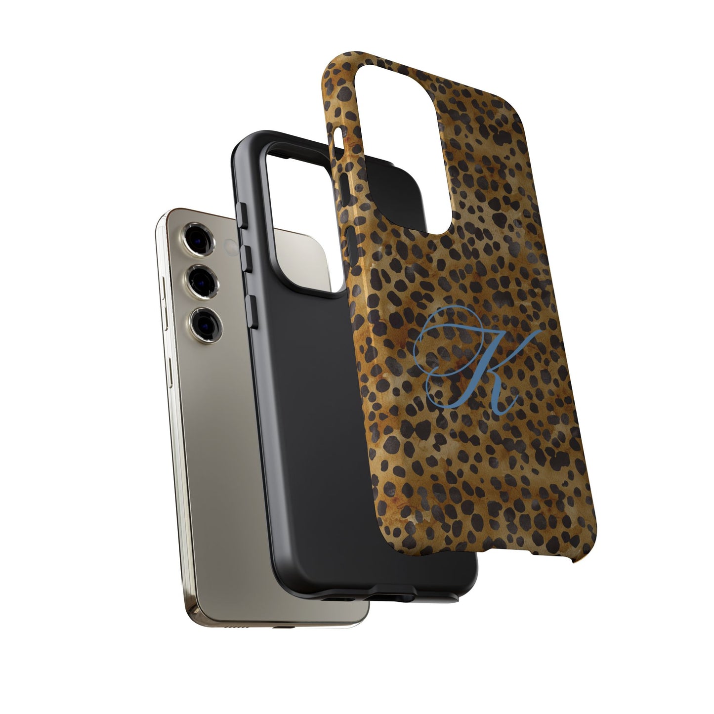 Personalized Initial Leopard Monogram Tough Case