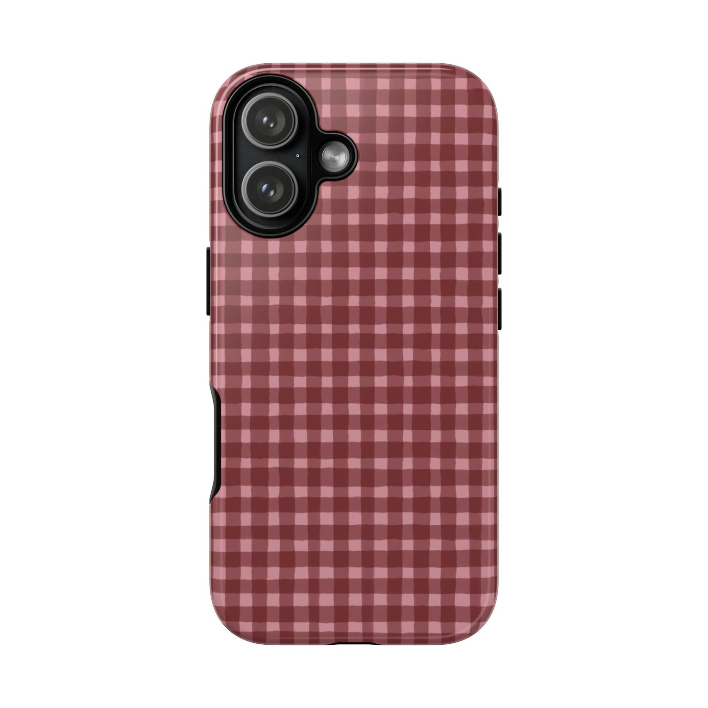Gingham Burgundy Tough Phone Case
