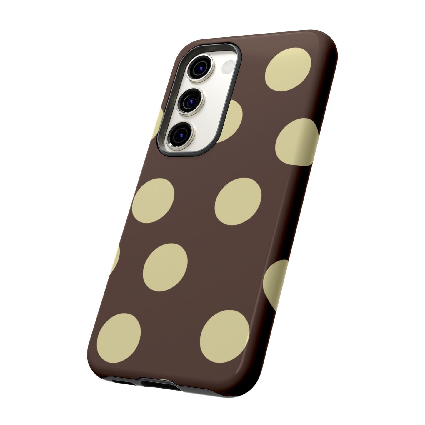 Brown & Butter Yellow Polka Dot Tough Phone Case
