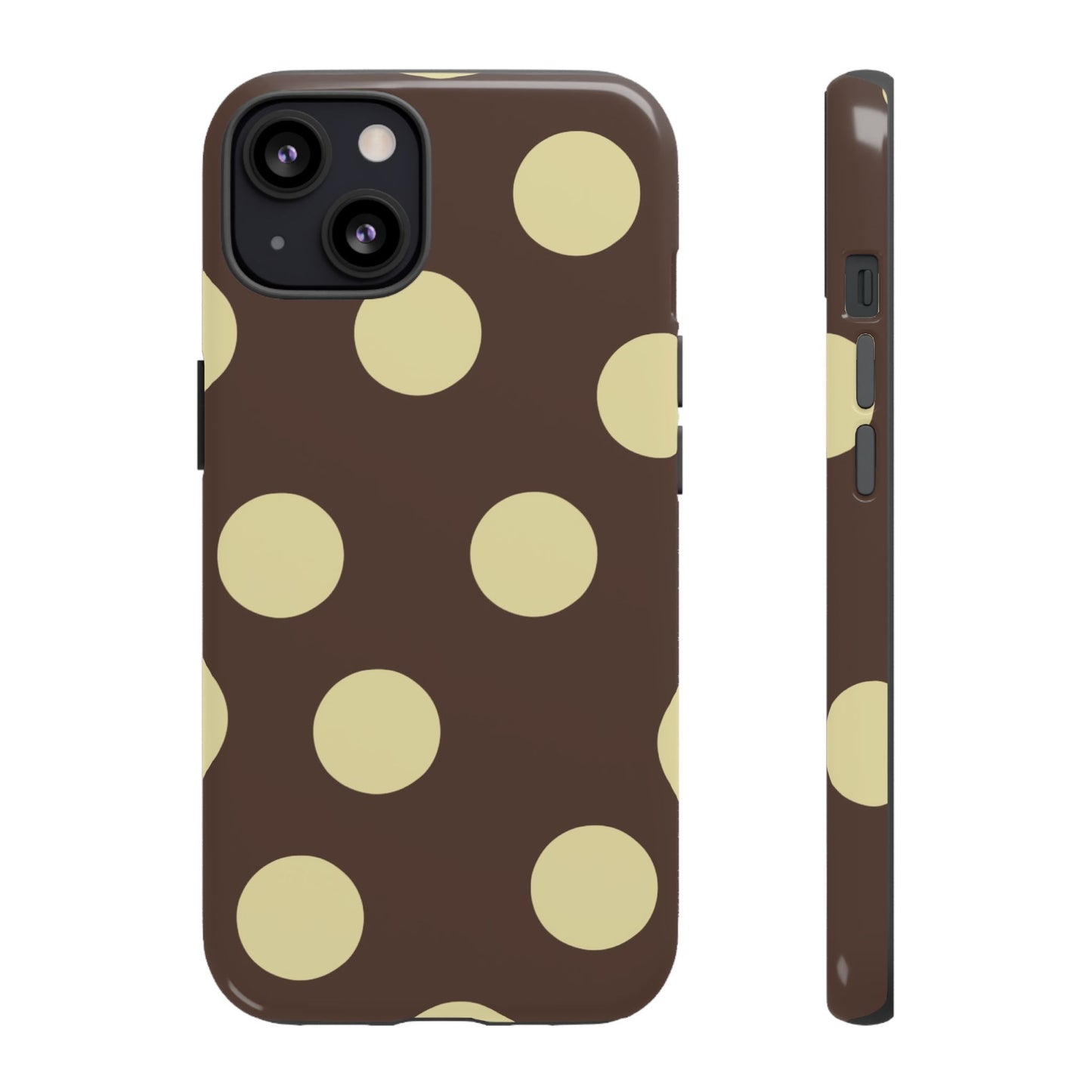Brown & Butter Yellow Polka Dot Tough Phone Case