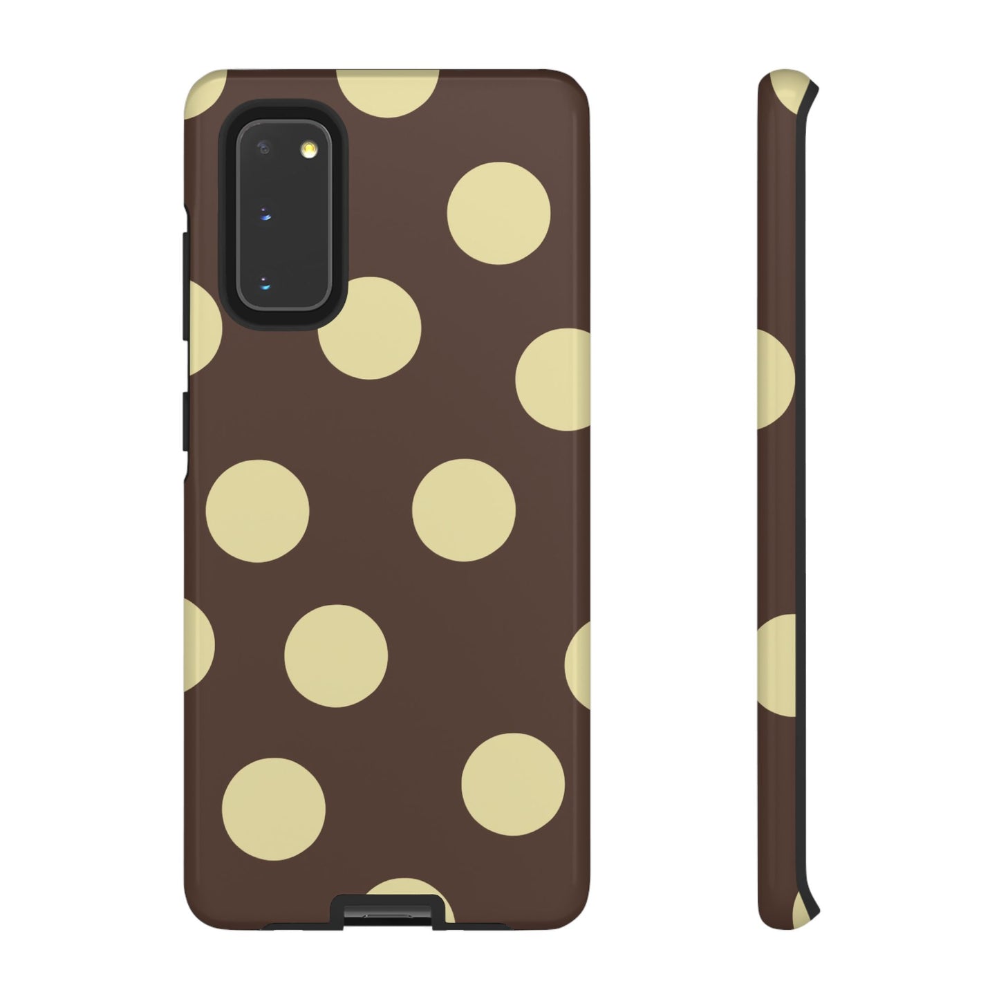 Brown & Butter Yellow Polka Dot Tough Phone Case