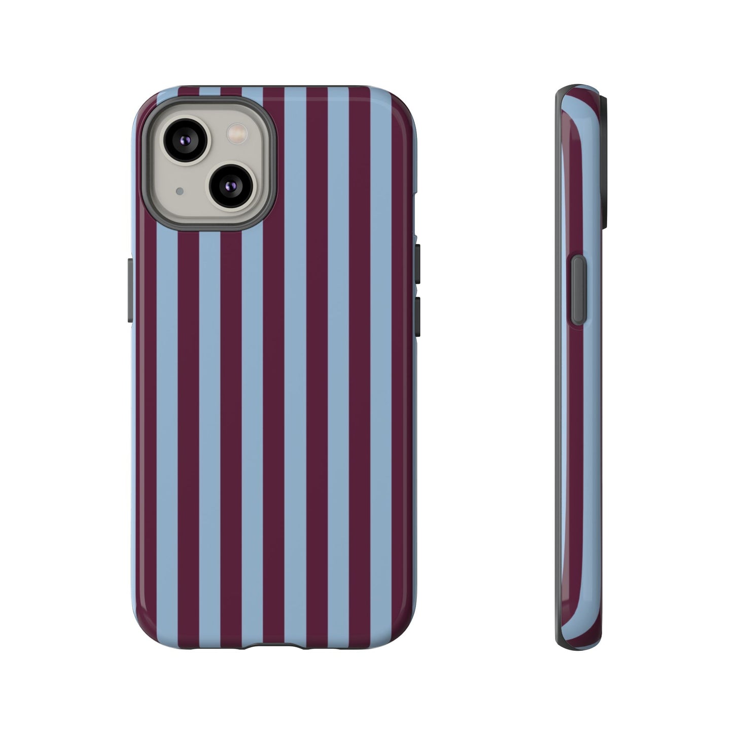 Blue & Burgundy Striped Tough Phone Case