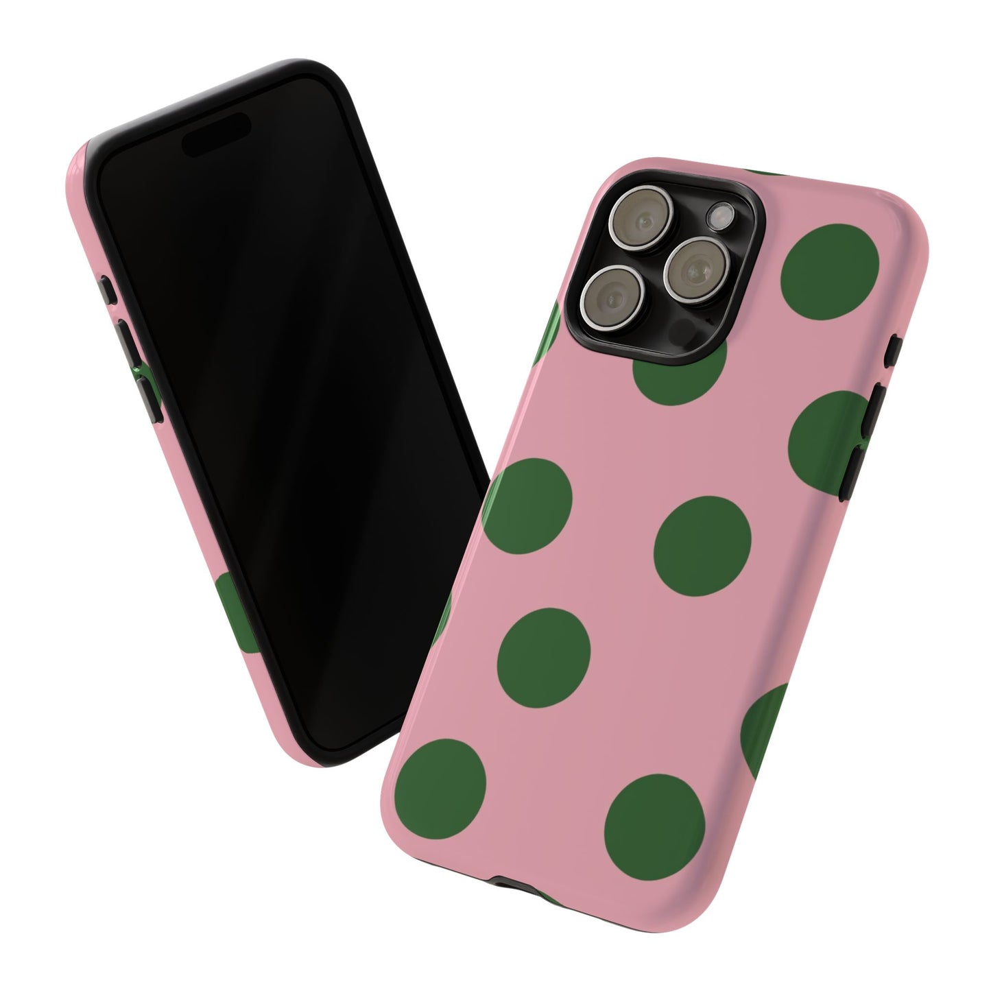Pink & Green Polka Dot Tough Phone Case