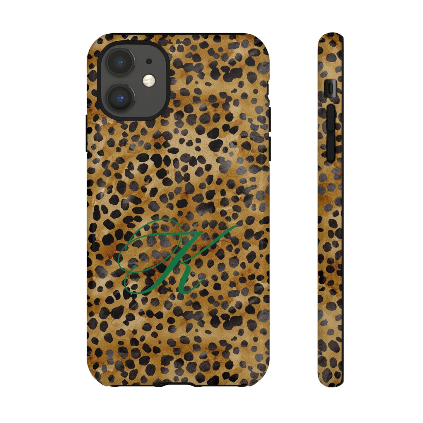 Personalized Initial Leopard Monogram Tough Case