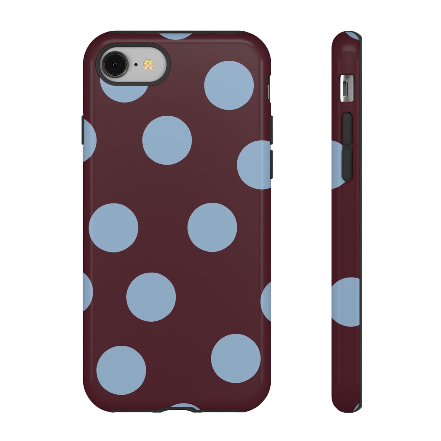Blue & Burgundy Polka Dot Tough Phone Case