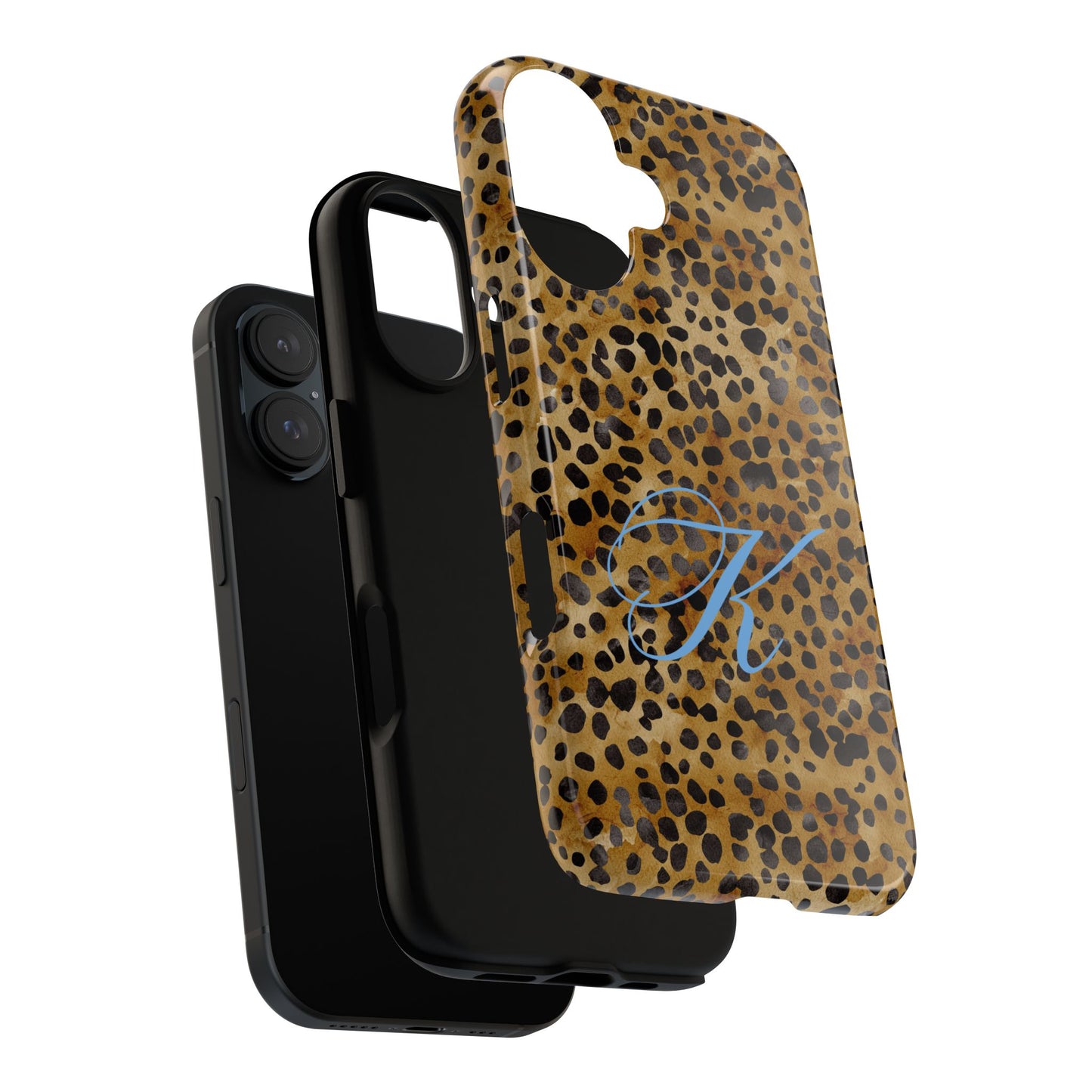 Personalized Initial Leopard Monogram Tough Case