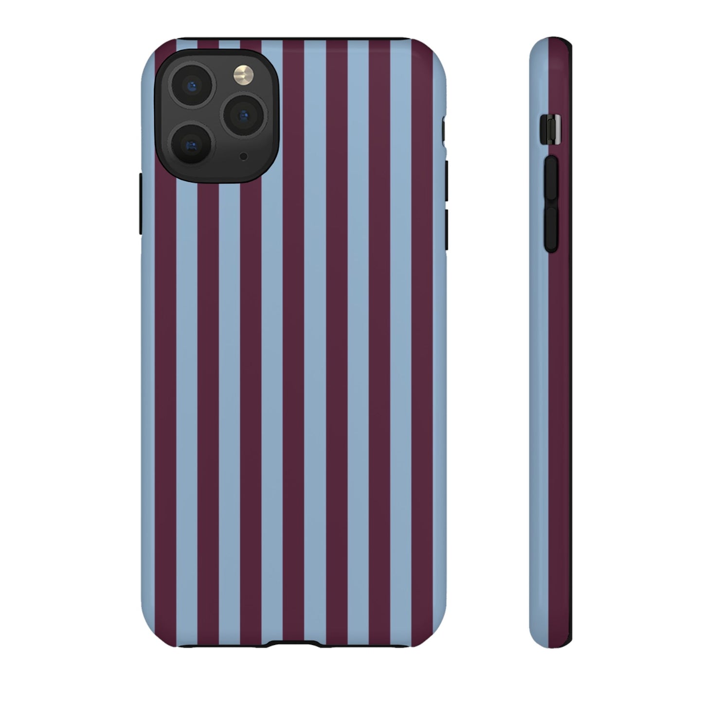 Blue & Burgundy Striped Tough Phone Case