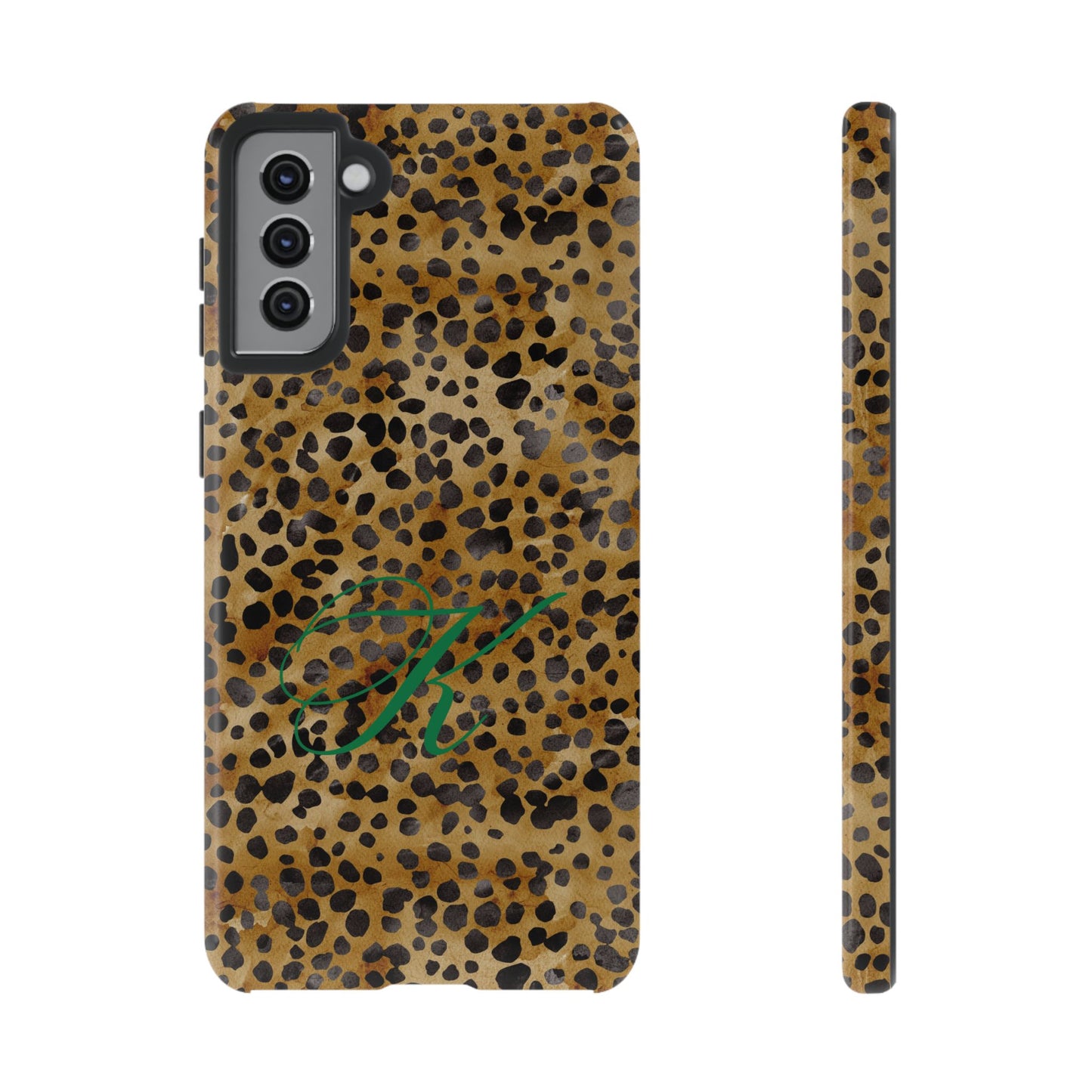 Personalized Initial Leopard Monogram Tough Case