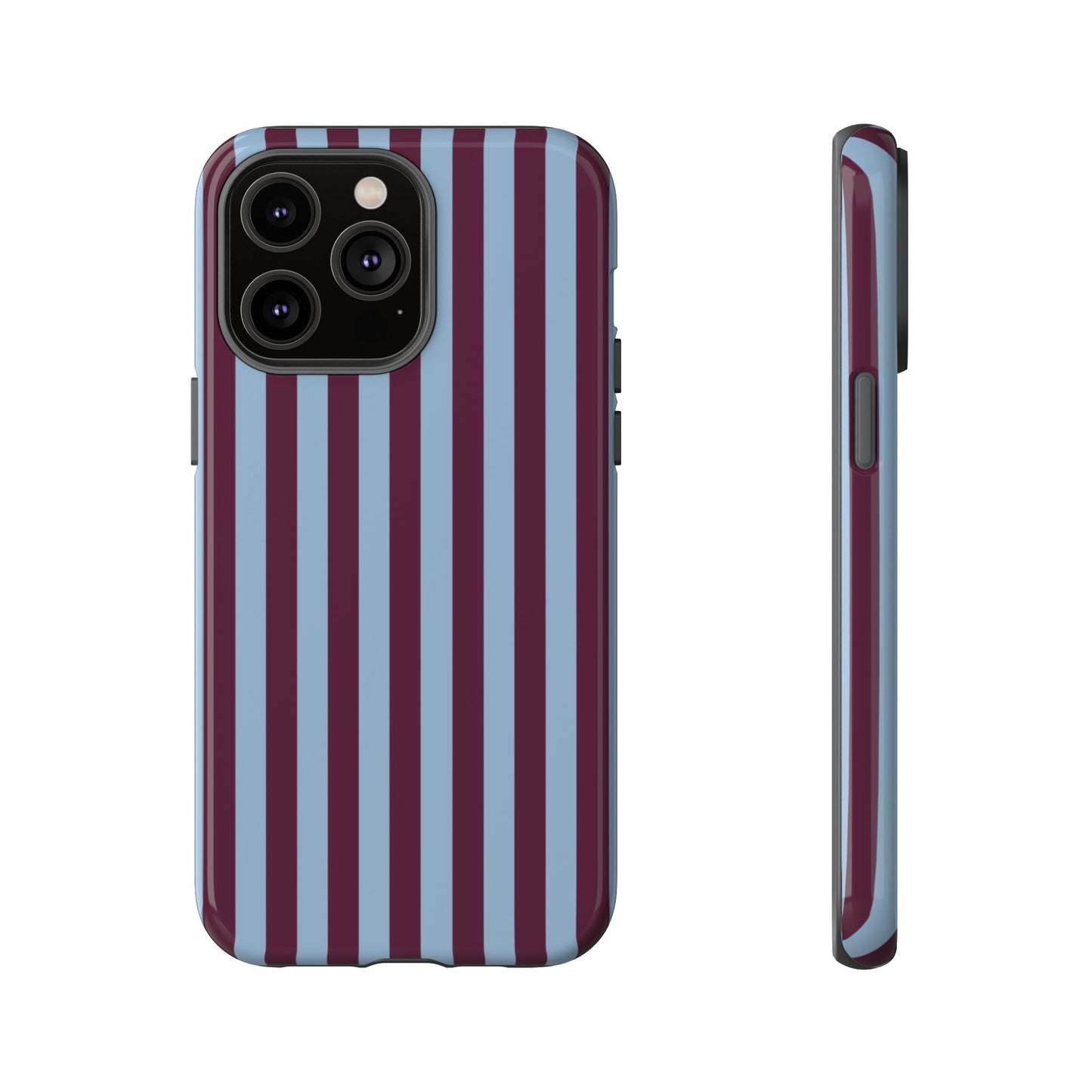 Blue & Burgundy Striped Tough Phone Case