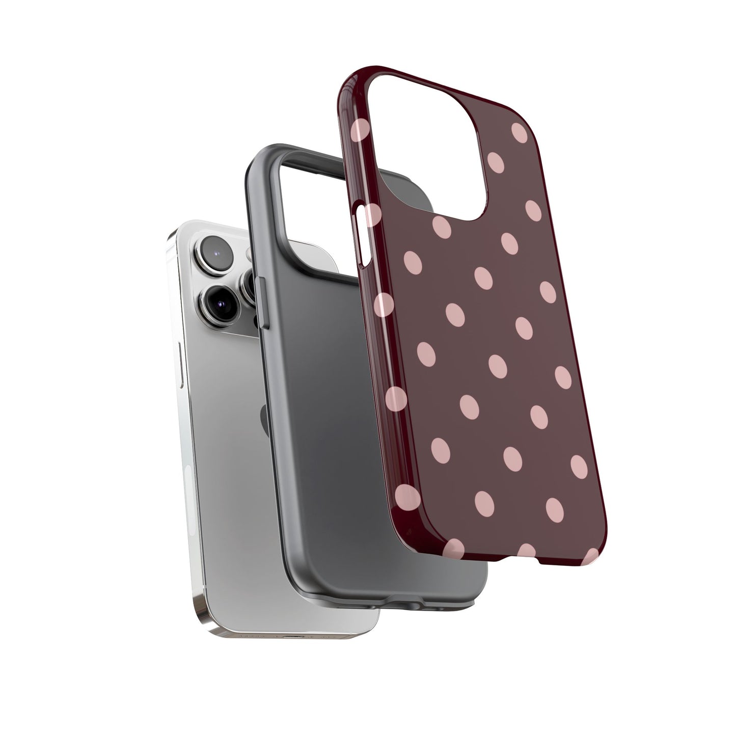 Burgundy & Blush Polka Dot Tough Phone Case