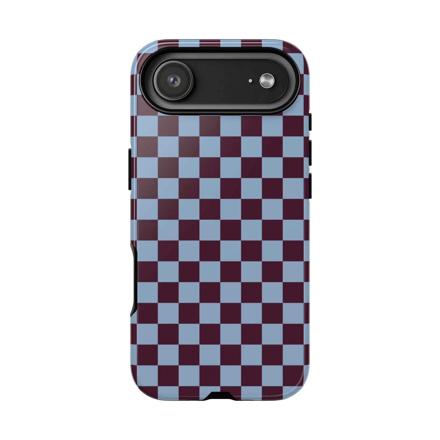 Blue & Burgundy Checkered Phone Case