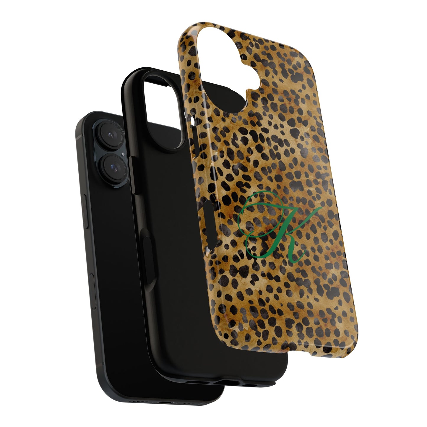 Personalized Initial Leopard Monogram Tough Case