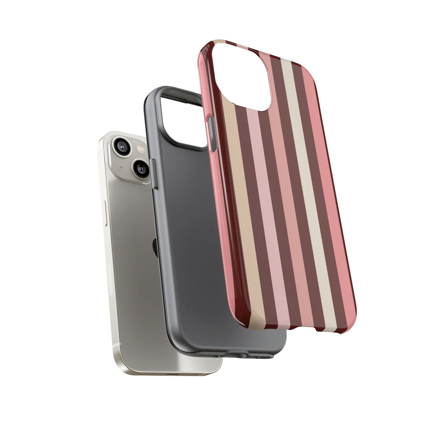 Burgundy Striped Tough Phone Case