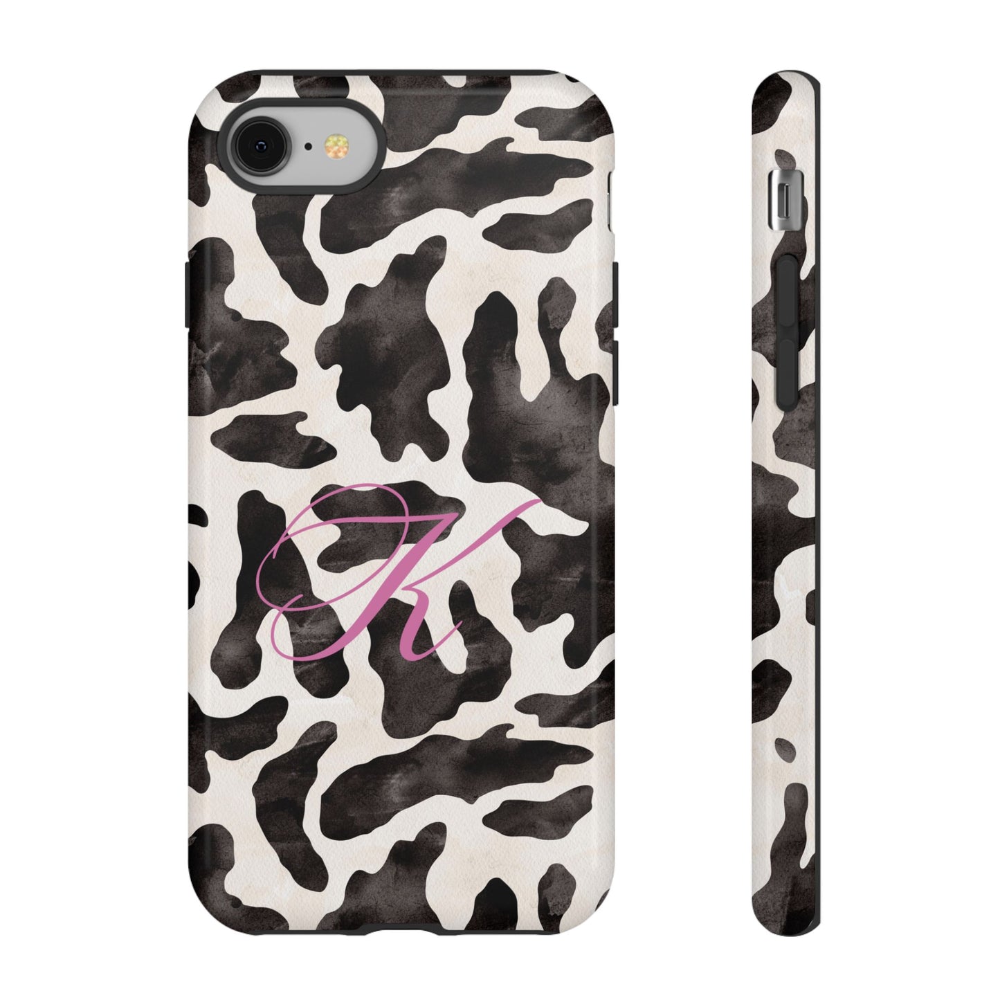 Personalized Monogram Cow Print Tough Phone Case