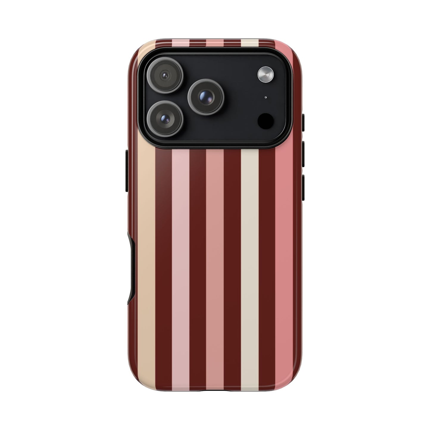 Burgundy Striped Tough Phone Case