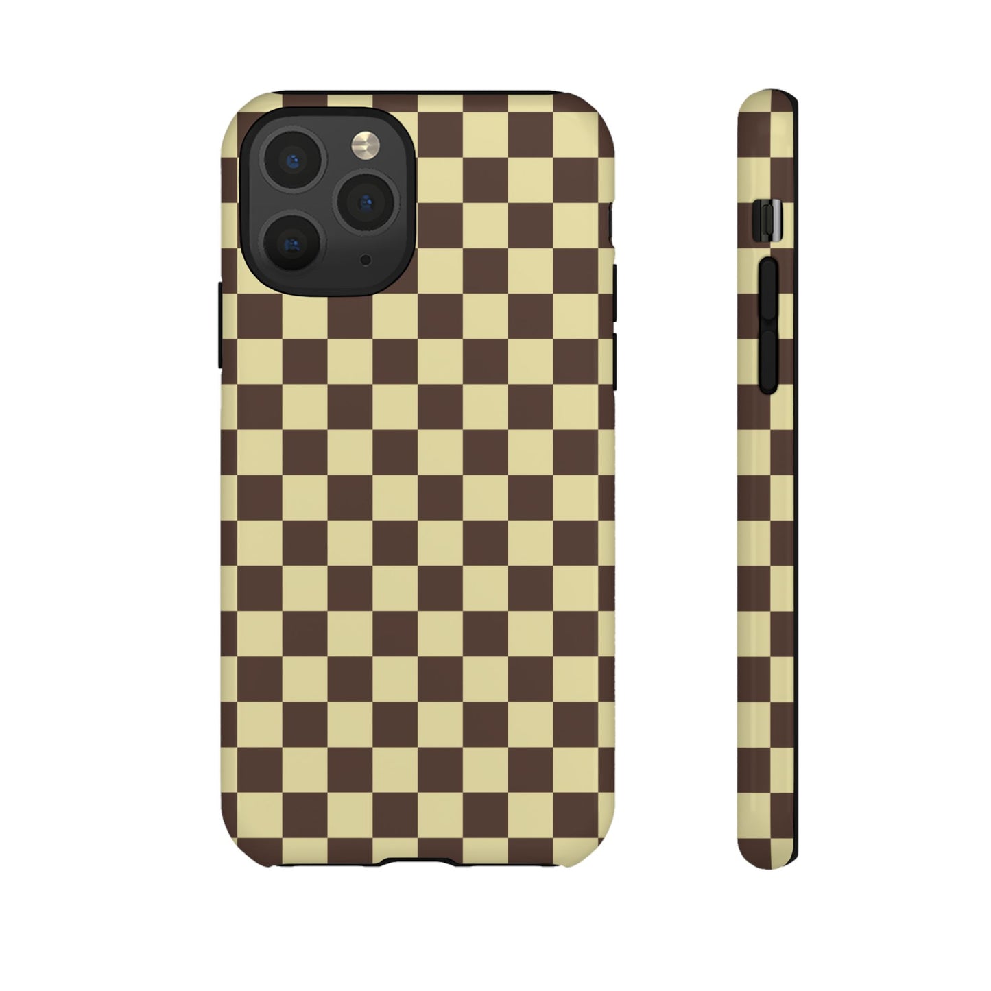 Brown & Yellow Checkered Phone Case