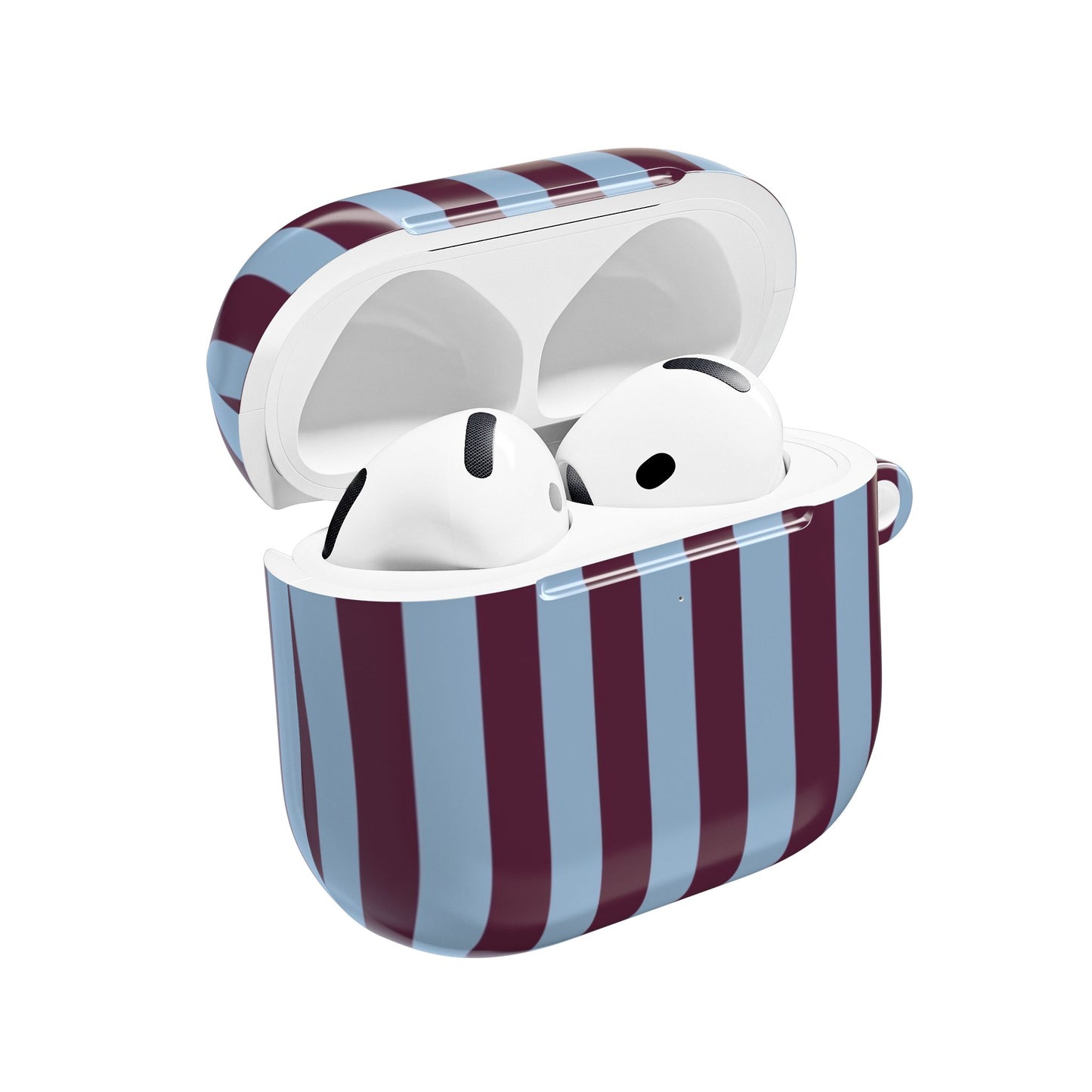Striped AirPod Case — Blue & Burgundy Protective Cover
