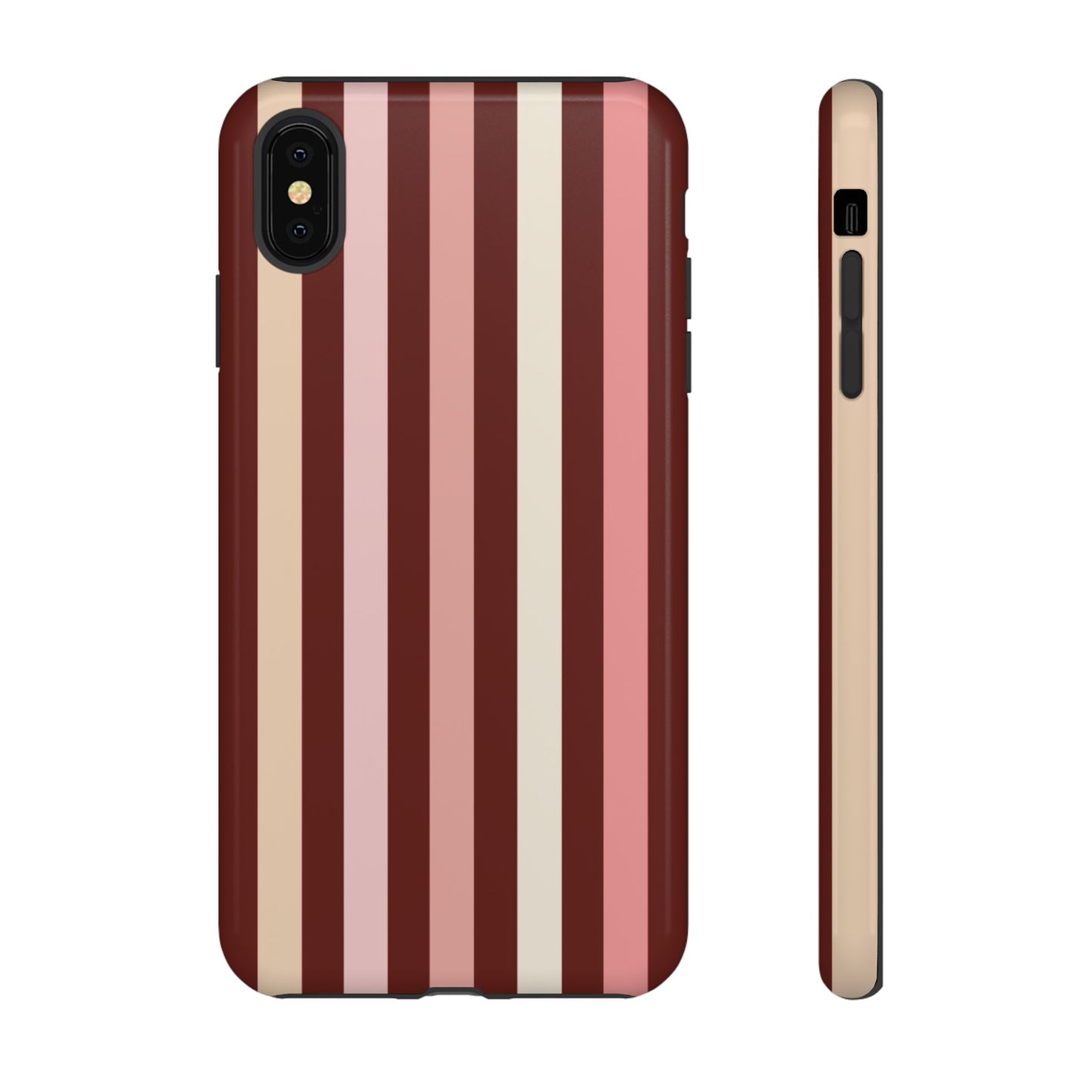 Burgundy Striped Tough Phone Case
