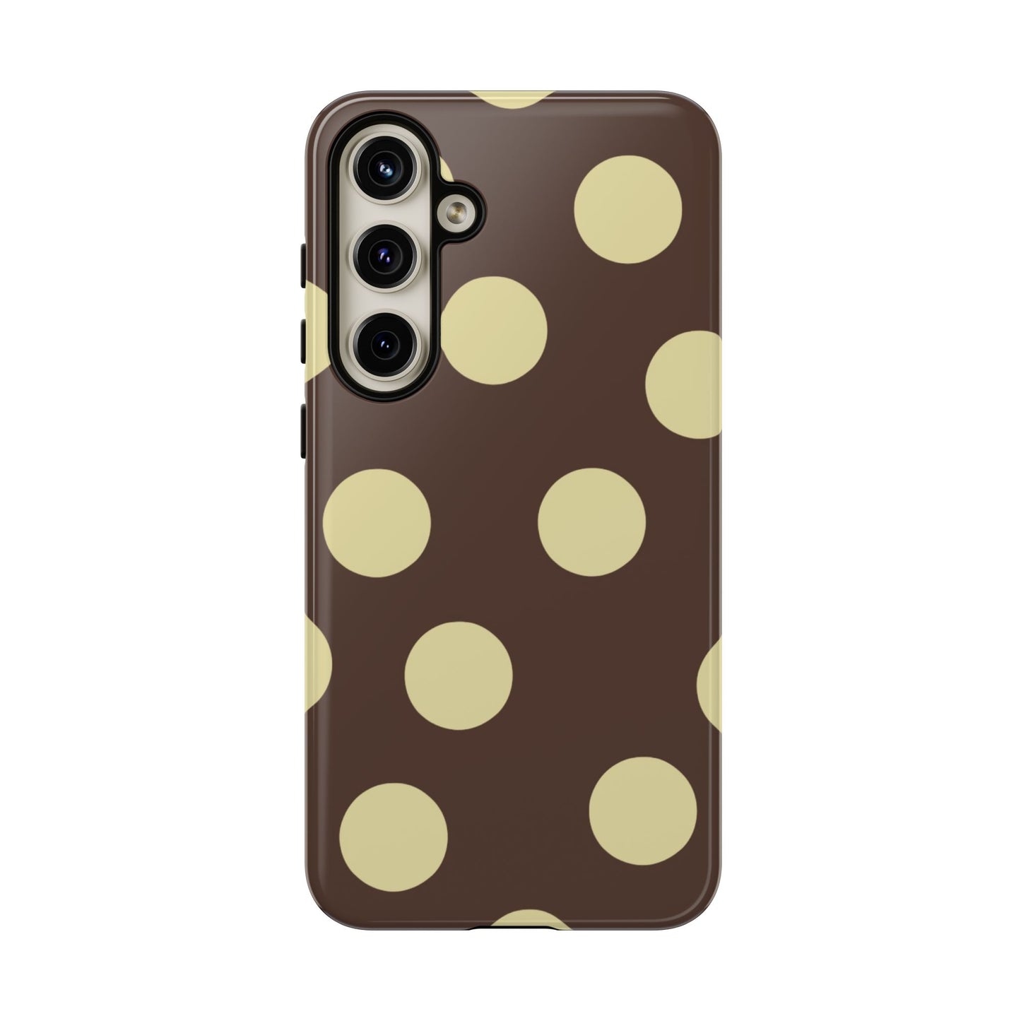 Brown & Butter Yellow Polka Dot Tough Phone Case