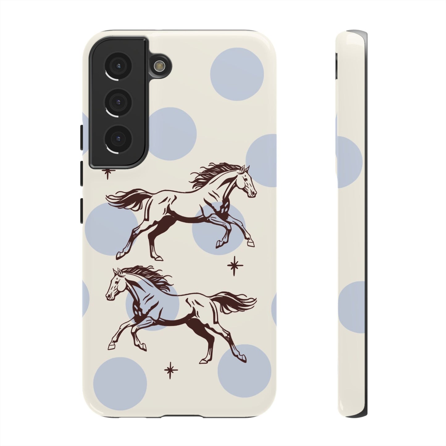 Horse Polka Dot Phone Case — Vintage Running Horses iPhone Cover