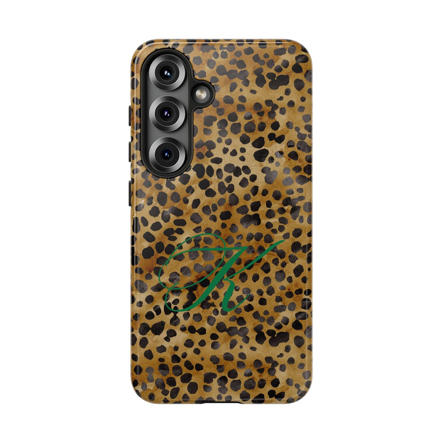 Personalized Initial Leopard Monogram Tough Case