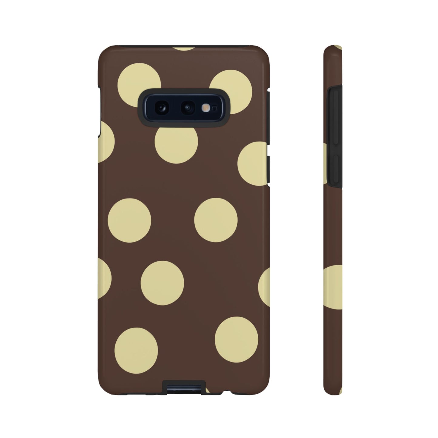Brown & Butter Yellow Polka Dot Tough Phone Case