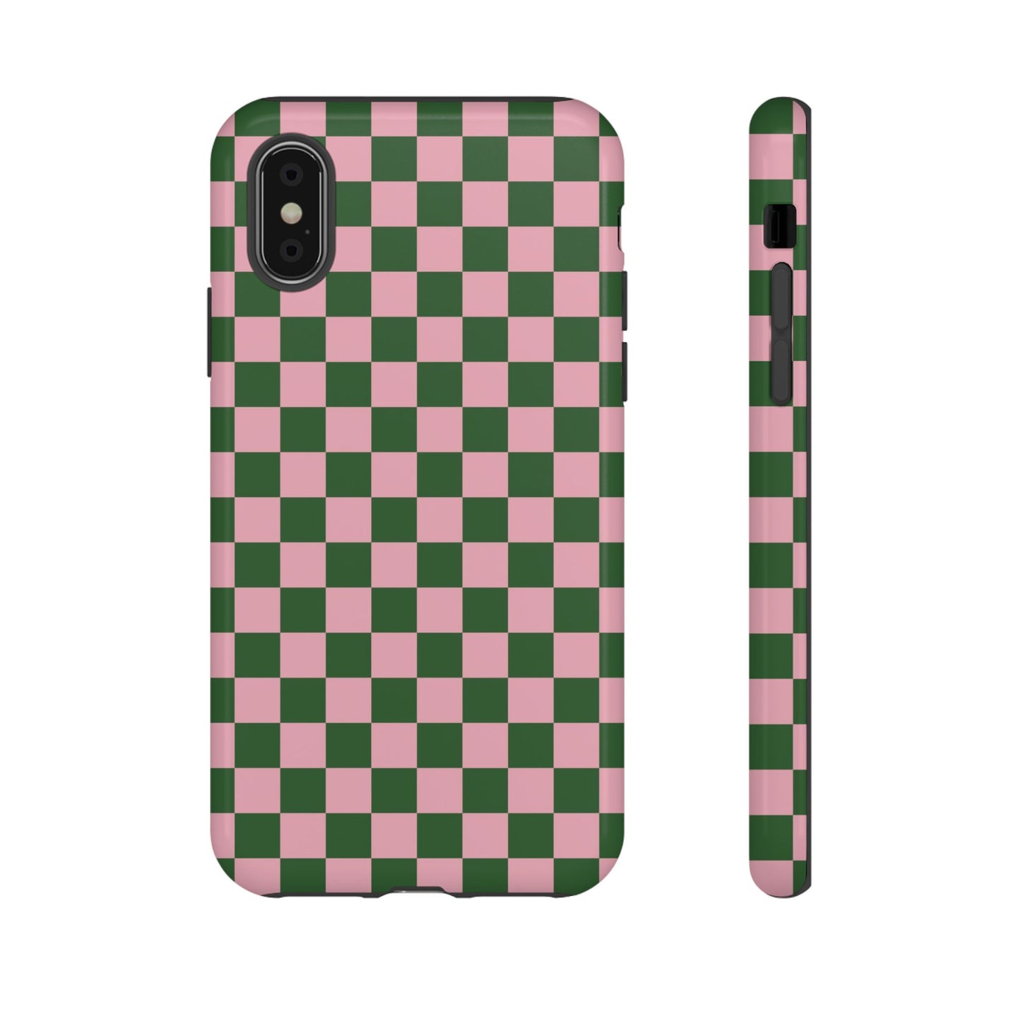 Green & Pink Checkered Phone Case
