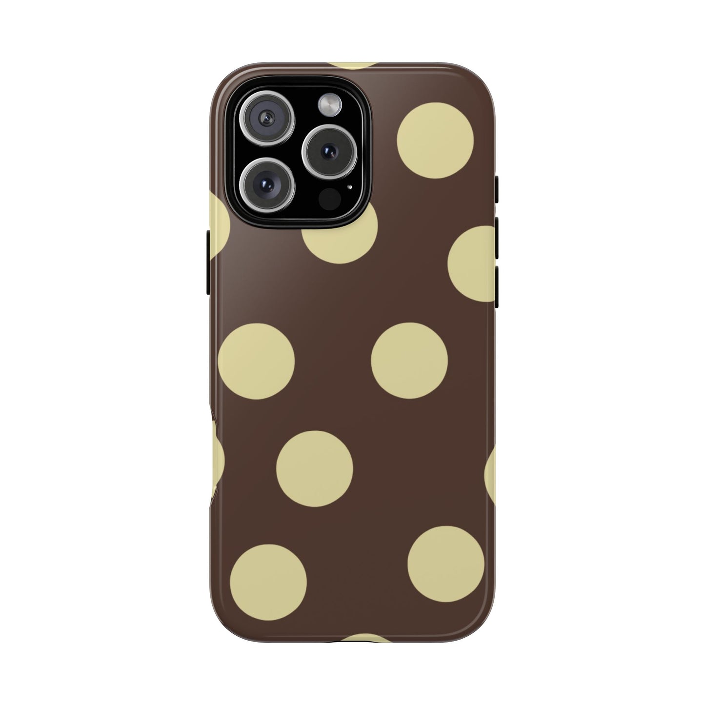 Brown & Butter Yellow Polka Dot Tough Phone Case