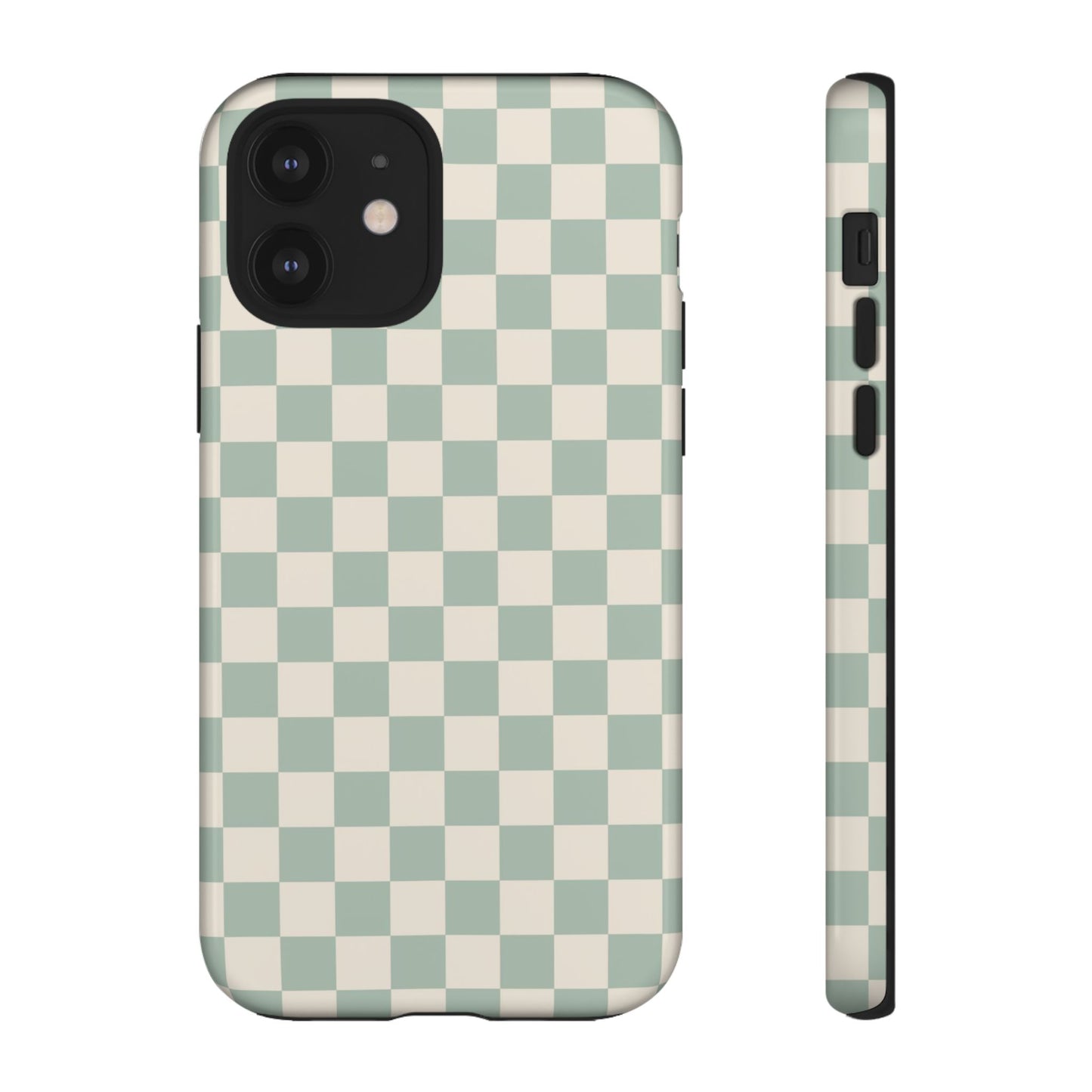 Sage Green & Beige Checkered Phone Case