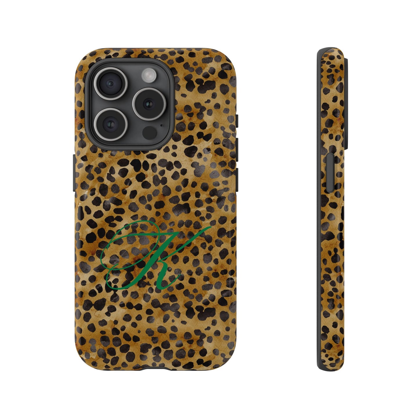 Personalized Initial Leopard Monogram Tough Case