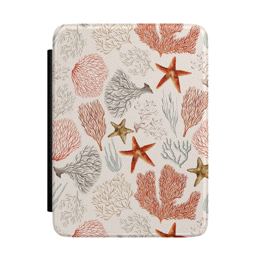 Coral Reef Starfish Kindle Case — Beachy Seashell E-Reader Cover