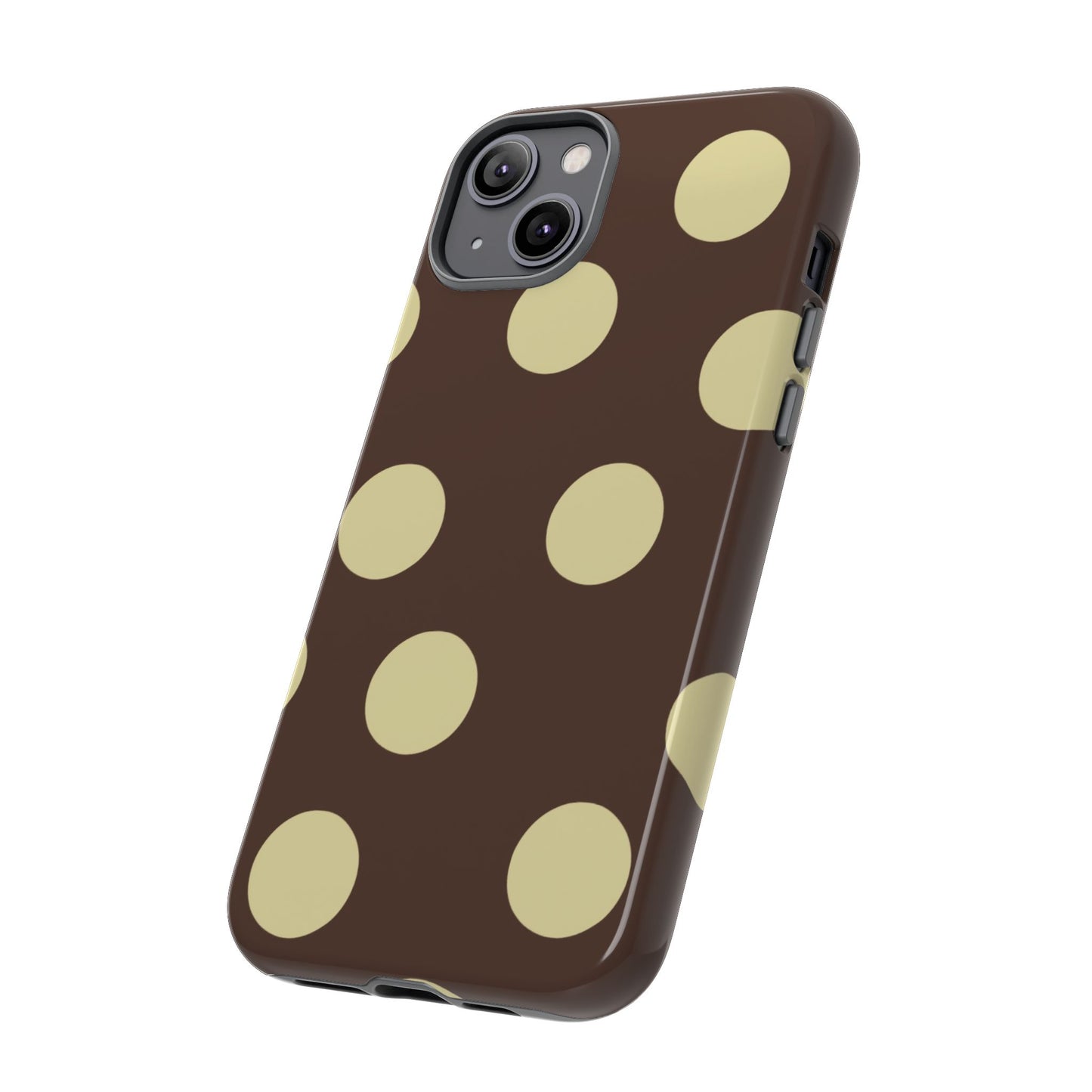 Brown & Butter Yellow Polka Dot Tough Phone Case