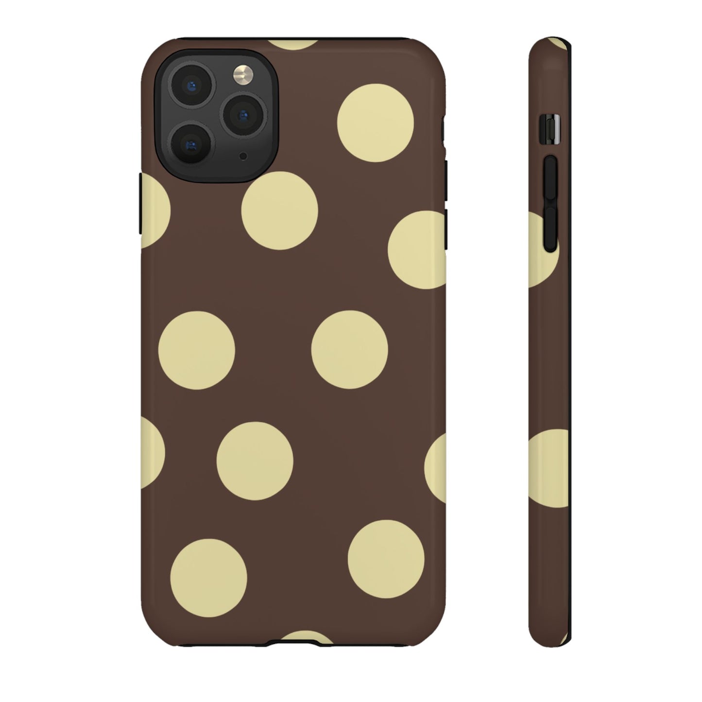 Brown & Butter Yellow Polka Dot Tough Phone Case