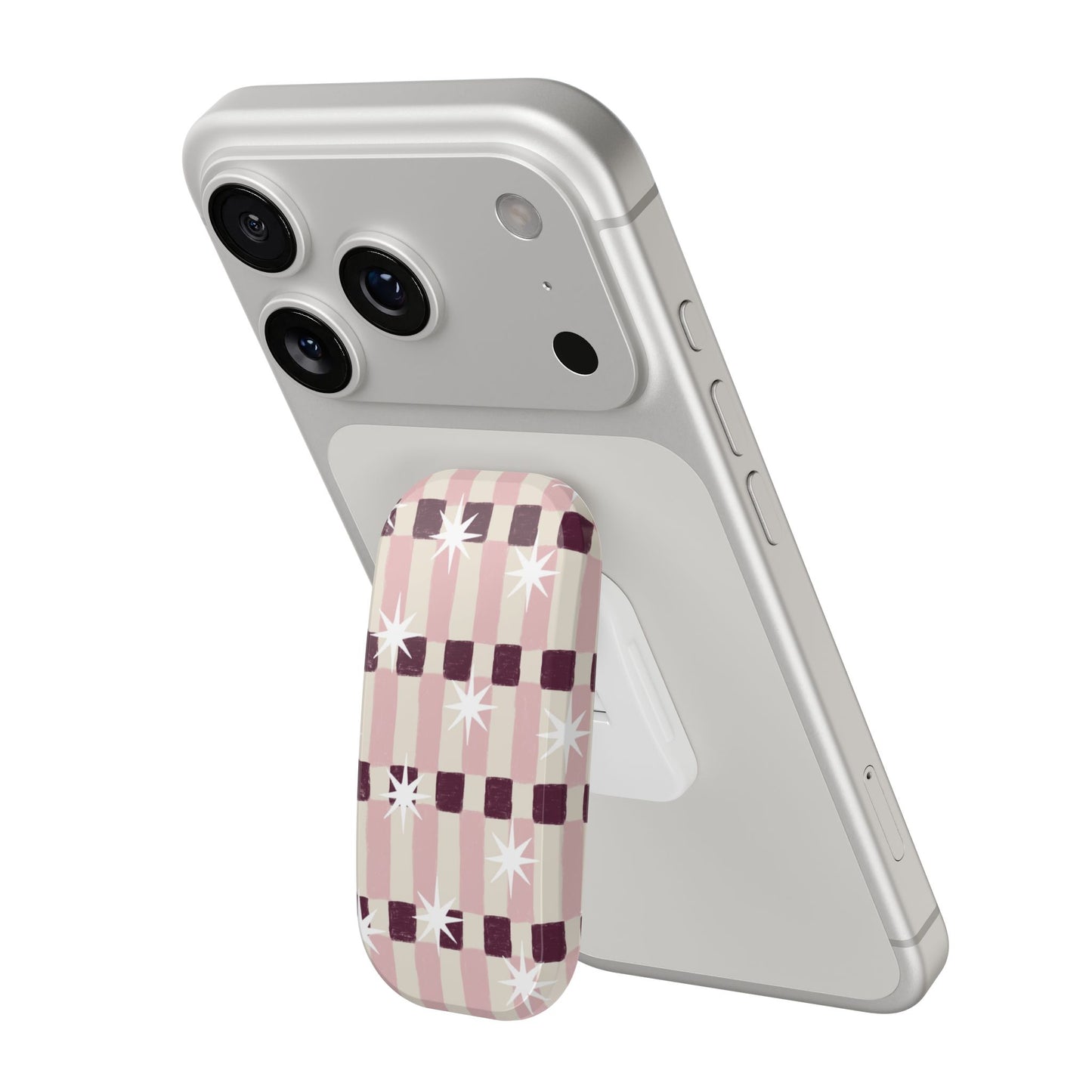 Pink Checker Sparkle Kindle & Phone Stand
