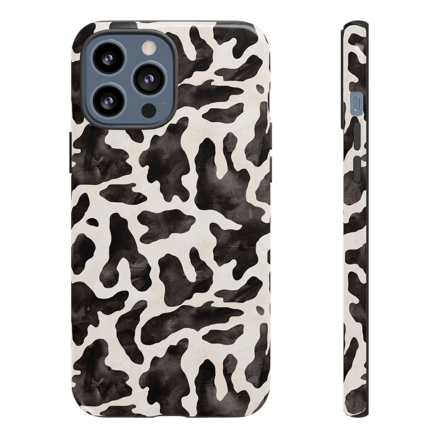 Black & White Cow Print Phone Case — Stylish Protective Tough Case