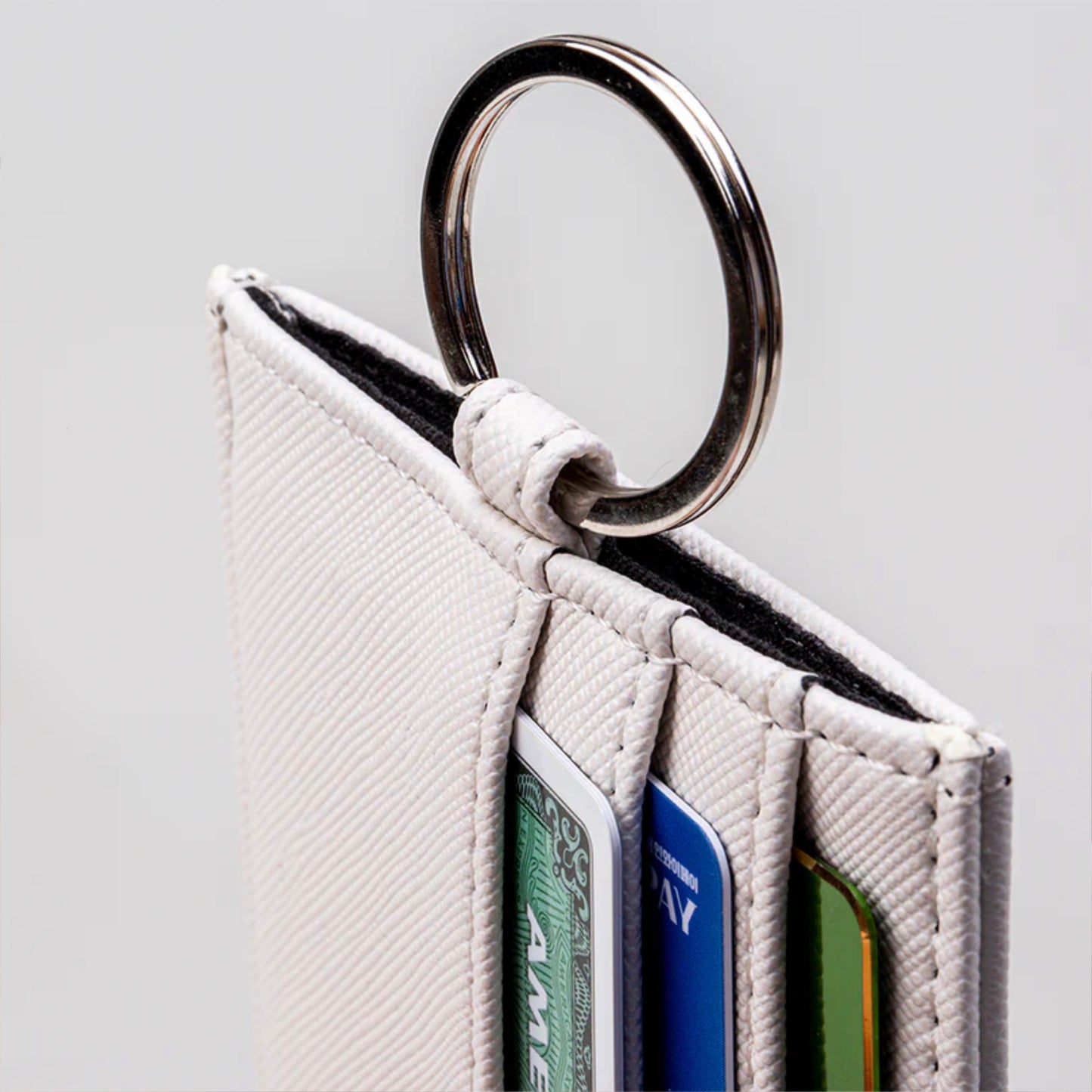 Personalized Monogram Gingham Leather Card Holder