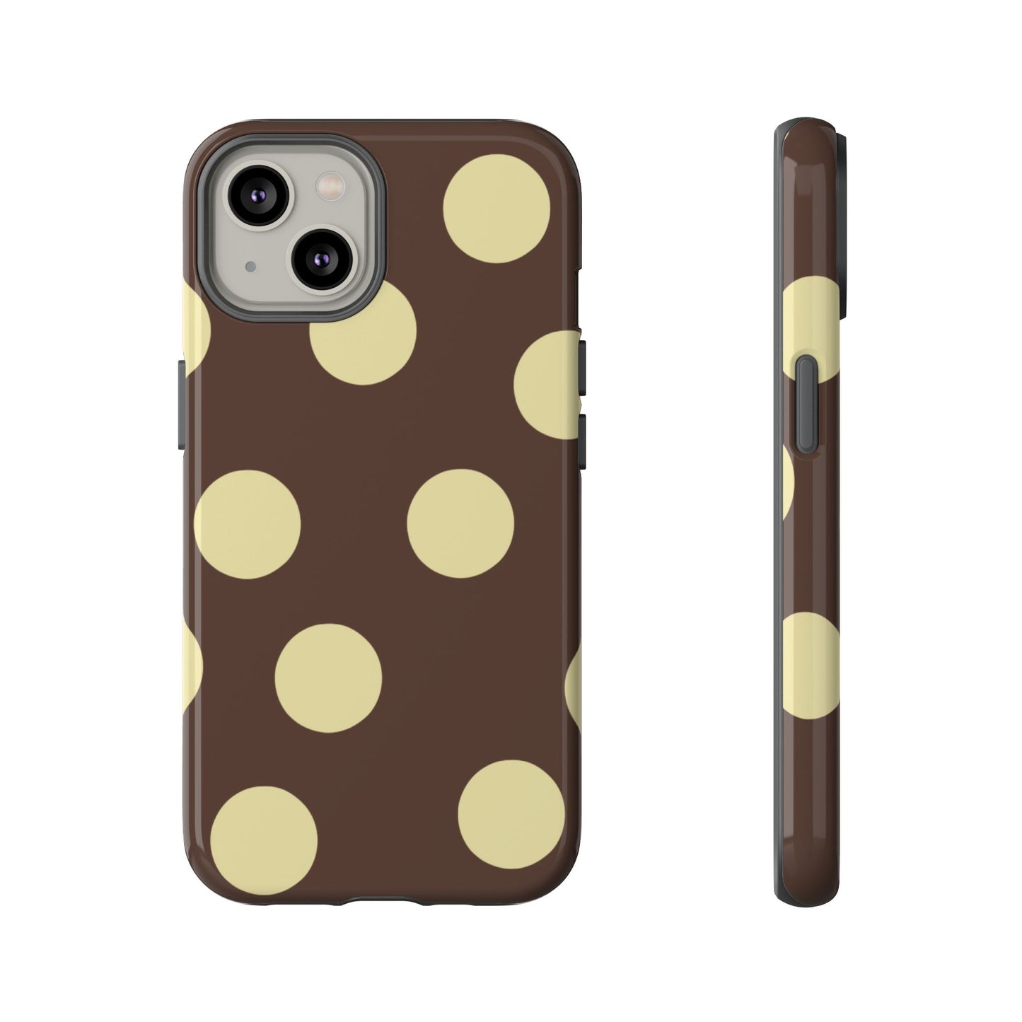 Brown & Butter Yellow Polka Dot Tough Phone Case